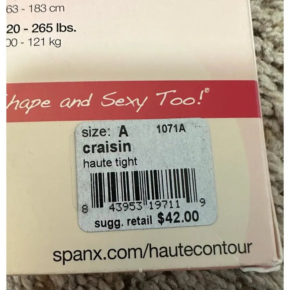Spanx Haute Contour Tights Shaper Seamless No Show Color Craisin Size A New
